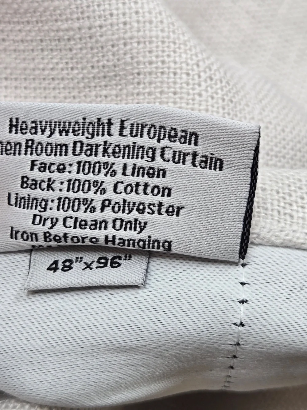 NWT QUINCE Set 2 48x96 Heavyweight European Linen Room Darkening Curtains 0096